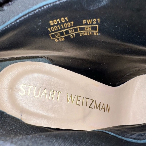Stuart Weitzman Max Leather Pointed Toe Ankle Stretch Bootie Size US 6.5 - EU 37 - Picture 6 of 11